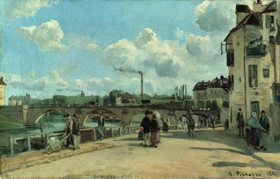 Vista de Pontoise: Quai au Pothuis, 1868 de Camille Jacob Pissarro